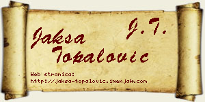 Jakša Topalović vizit kartica